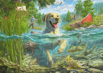 SCHMIDT Puzzle Labrador na rybách 1000 dílků