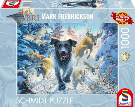 SCHMIDT Puzzle Labrador ve sněhu 1000 dílků