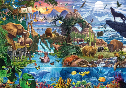 SCHMIDT Puzzle Panorama světa zvířat 1500 dílků