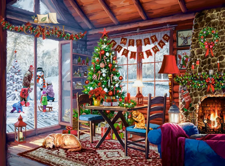 CASTORLAND Puzzle Vánoční chata 2000 dílků