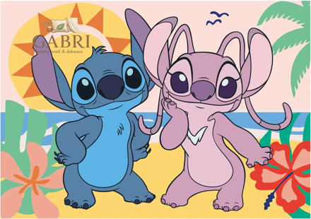 DINO Svítící puzzle Stitch na pláži XL 100 dílků