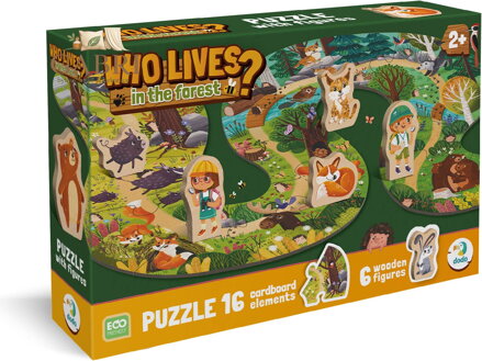 DODO Puzzle Kdo žije v lese? 16 dílků