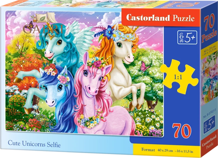 CASTORLAND Puzzle Jednorožci 70 dílků