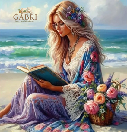 NORIMPEX Diamantové malování Dívka s knihou 30x40cm