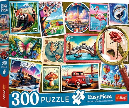 TREFL Puzzle EasyPiece: Poštovní známky 300 dílků