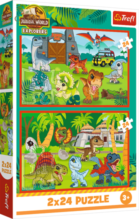 TREFL Puzzle Jurský svět: Malí dinosauři 2x24 dílků