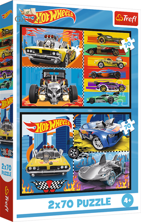 TREFL Puzzle Hot Wheels: Autíčka 2x70 dílků