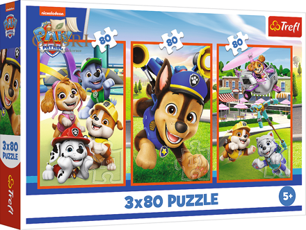 TREFL Puzzle Tlapková patrola: Psí gang 3x80 dílků