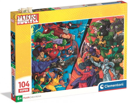 CLEMENTONI Puzzle Avengers vs. záporáci SUPER 104 dílků