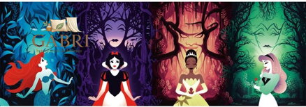 CLEMENTONI Panoramatické puzzle Disney princezny a zloduši 1000 dílků
