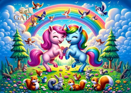 ART PUZZLE Puzzle Jednorožci s duhou 25 dílků
