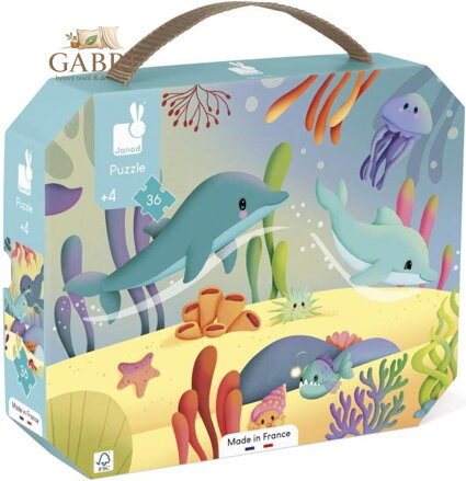 JANOD Panoramatické puzzle v kufříku Podmořský svět 36 dílků
