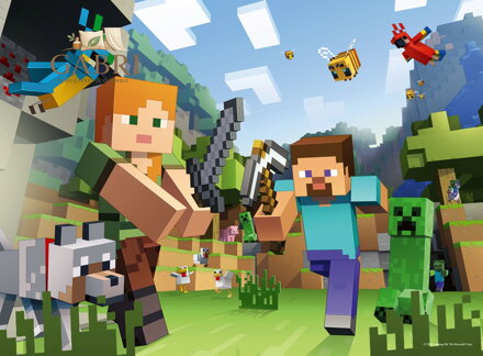 RAVENSBURGER Puzzle Minecraft: Steve a Alex XXL 100 dílků
