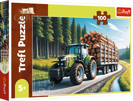 TREFL Puzzle Lesní traktor 100 dílků