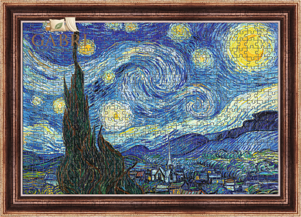 TREFL Art Frame Puzzle Hvězdná noc 500 dílků s rámem