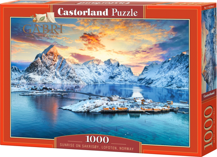 CASTORLAND Puzzle Východ slunce nad Sakrisøy, Lofoty, Norsko 1000 dílků
