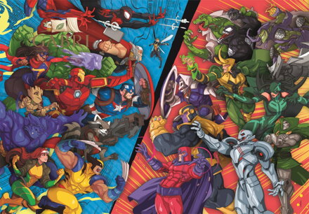 CLEMENTONI Puzzle Marvel: Hrdinové vs. padouši 104 dílků