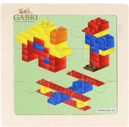 Dřevěné puzzle Stavebnice IV 9 dílků