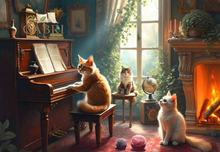 BLUEBIRD Puzzle Kočičí koncert 1000 dílků