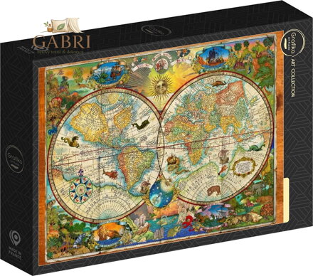 GRAFIKA Puzzle Mapa tvorů Země 1000 dílků