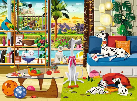 RAVENSBURGER Domácí mazlíčci z Palm Springs 500 dílků