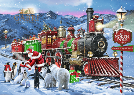 TREFL Puzzle Premium Plus Tea Time: Vánoční vlak 1000 dílků