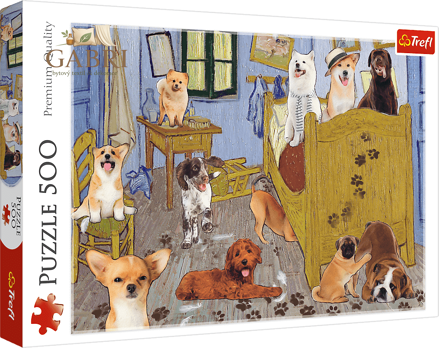 TREFL Puzzle Psí revoluce v pokoji van Gogha 500 dílků