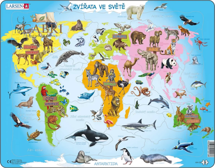 LARSEN Puzzle Zvířata ve světě 28 dílků