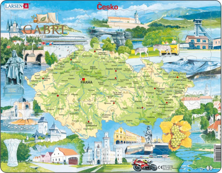 LARSEN Puzzle Česká republika památky 78 dílků