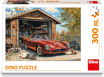 DINO Puzzle Jaguár v garáži XL 300 dílků