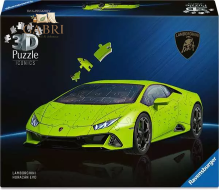 RAVENSBURGER 3D puzzle Iconics: Lamborghini Huracán Evo zelené 108 dílků