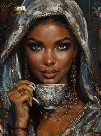 NORIMPEX Diamantové malování Žena s šálkem kávy 30x40cm