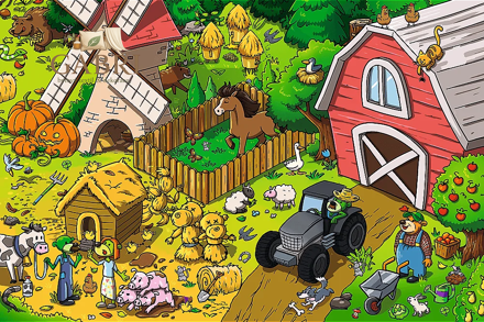 Puzzle Treflíci na farmě 60 dílků