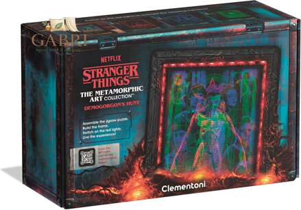 CLEMENTONI Svítící metamorfické puzzle Stranger Things: Lov Demogorgona 520 dílků