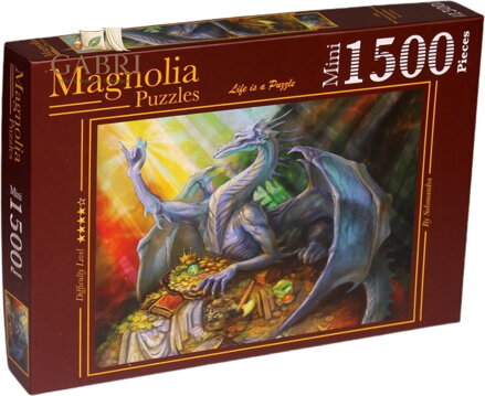 MAGNOLIA Puzzle Modrý drak s pokladem 1000 dílků