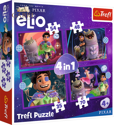 TREFL Puzzle Elio mimozemské mise 4v1 (35,48,54,70 dílků)
