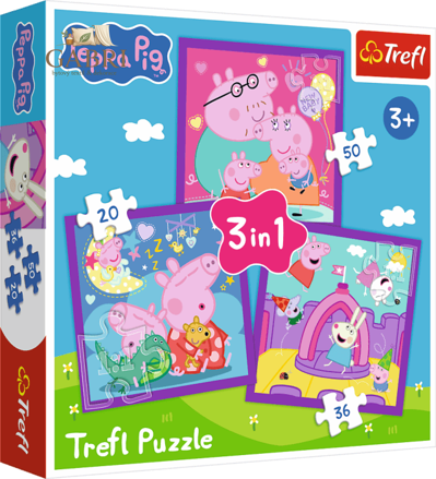 TREFL Puzzle Prasátko Peppa: Zvyky 3v1 (20,36,50 dílků)