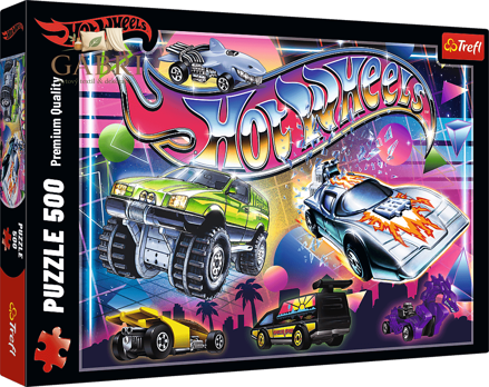 TREFL Puzzle Hot Wheels: 80. léta 500 dílků