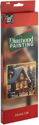 CRAFT ID Diamantové malování Zimní chaloupka 30x40cm
