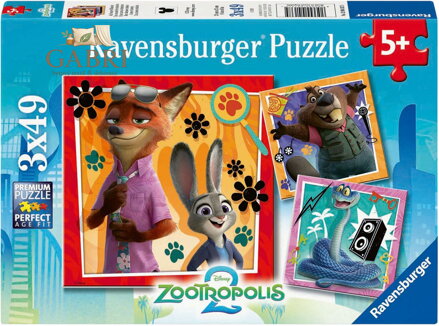 RAVENSBURGER Puzzle Zootropolis: Město zvířat 3x49 dílků