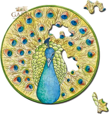 CURIOSI Kulaté puzzle Picoli: Páv 33 dílků