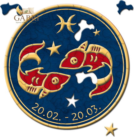 CURIOSI Kulaté puzzle Zvěrokruh: Ryby 33 dílků