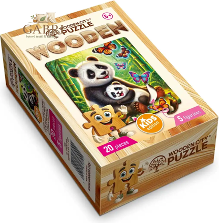 WOODEN CITY Dřevěné puzzle Pandí dobrodružství 20 dílků