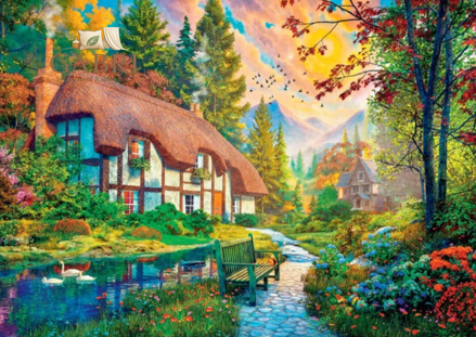 DINO Puzzle Domek u řeky 2000 dílků