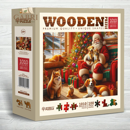 WOODEN CITY Dřevěné puzzle Santa a přátelé 1010 dílků