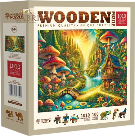 WOODEN CITY Dřevěné puzzle Mystický les u vodopádu 1010 dílků