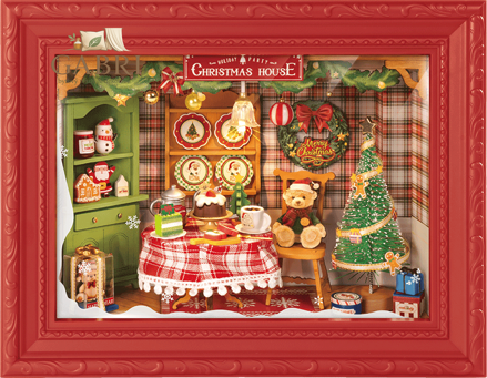 ROBOTIME Rolife DIY 3D dřevěné puzzle Štědrovečerní večeře s LED osvětlením 125 dílků