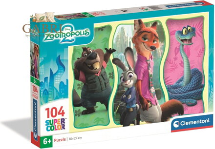 CLEMENTONI Puzzle Zootropolis 104 dílků