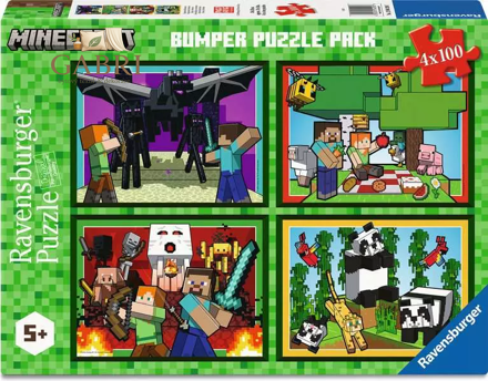 RAVENSBURGER Puzzle Minecraft 4x100 dílků