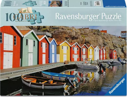 RAVENSBURGER Puzzle Barevné domy ve Švédsku XL 100 dílků